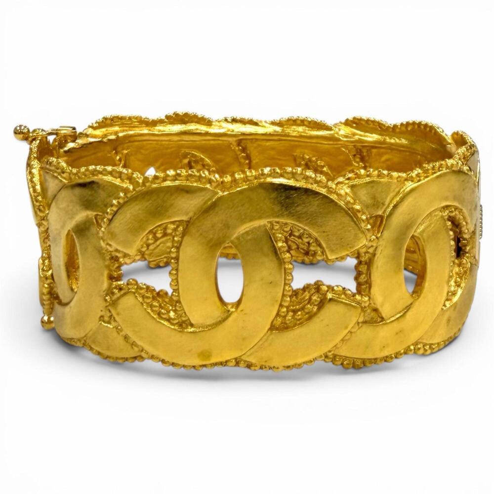 CHANEL Vintage Gold Logo Bracelet